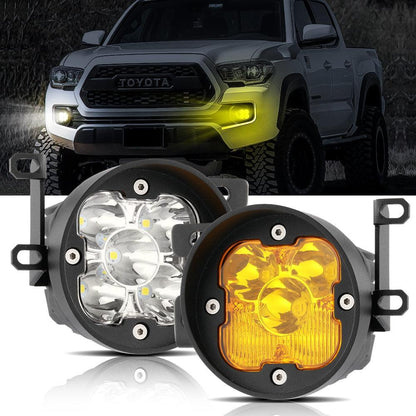 3″ 80 W 9 600 lm LED antibrouillards Kit blanc/jaune Beam pour 2012–2022 Toyota Tacoma/ 2010–2022 Toyota 4Runner / 2014–2022