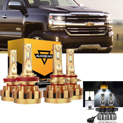 pour 2007-2019 Chevrolet Silverado 2500 HD F-16 Plus série CANbus intégré qualité automobile 14000LM Ampoules LED kit feux de