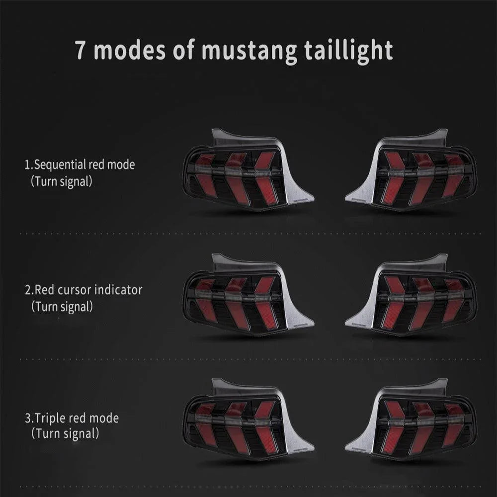 LED bloc de feux arrière avec 5 Modes clignotant 2 Modes Brake Lighting Smoked pour 2010-2012 Ford Mustang 5th Gen (S-197 II…