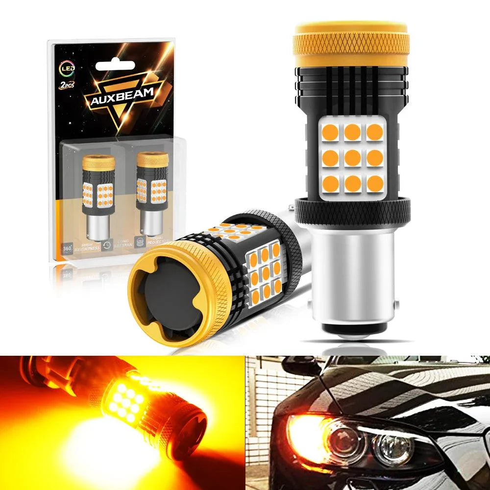 (2pcs/set) 🆕1157 BAY15D 1156 BA15S BAU15S blanc orange rouge Canbus Error Free No Hyper Flash LED clignotant DRL Brake Light…