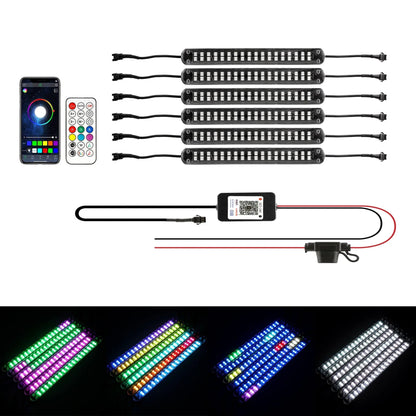 Magic Dream couleur RGB éclairage sous caisse LED Strip feux Kit avec Bluetooth APP & Télécommande sans fil avec fonction feu