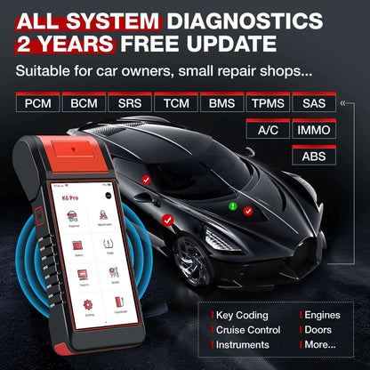 Valise diagnostic KINGBOLEN K6 Pro – TPMS, batterie et codage ECU – vue 3 – NOVADOMIO