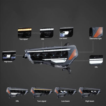 LED bloc optique avant 4 pièces Projector Upgrade pour 2014–2024 Toyota 4Runner – vue 2 – NOVADOMIO