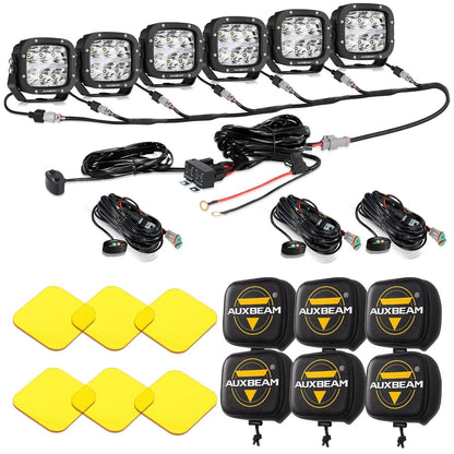 6/8Pcs 5 pouces 132W orange DRL Projecteurs LED compacts avec Power Harness – vue 9 – NOVADOMIO