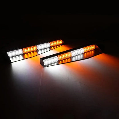 17″ Dual Visor blanc&orange stroboscopique Barres lumineuses 20 clignotant motifs avec contrôleur panneau de commande pour