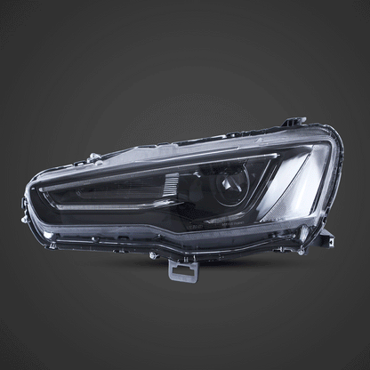 LED bloc optique avant projecteur double faisceau avec Demon Eyes noir pour 2008-2017 Mistubishi Lancer 9th Gen Evo X GSR