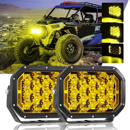 7×5″ rectangulaire projecteurs LED compacts orange Spot feux longue portée avec DRL pour ATV UTV side-by-side 4×4 – NOVADOMIO