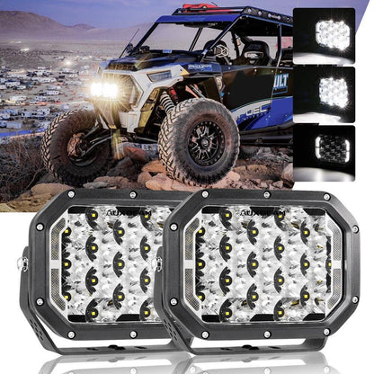 7×5″ rectangulaire projecteurs LED compacts blanc Spot feux longue portée avec DRL pour ATV UTV side-by-side 4×4 – NOVADOMIO