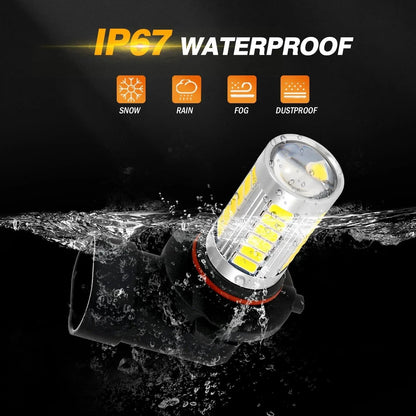 H10 9145 9140 HB3 LED Fog Light/DRL 50W 4000LM jaune doré 33LED série – 2 ampoules – vue 7 – NOVADOMIO