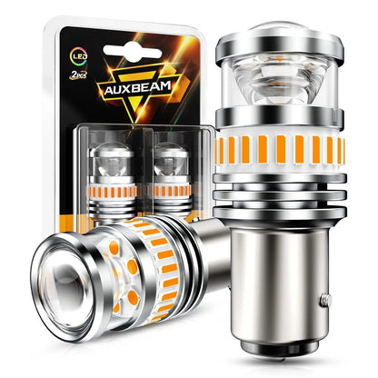 1157 BAY15D Ampoules LED pour clignotants avant/arrière et feux latéraux 11W 4000LM 3500K orange B1 série – 2 ampoules – vue