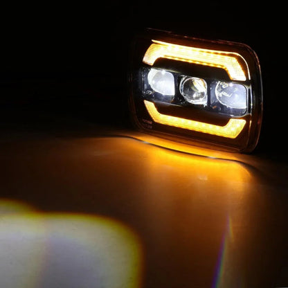 Lot de 2 7×6″ optique scellée phares LED avec feux de route/croisement jaune clignotant blanc DRL Lamps – vue 6 – NOVADOMIO