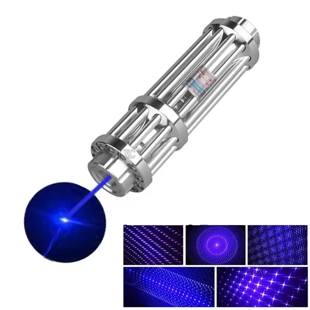 Pointeur laser bleu 1 W 450 nm, torche laser à mise au point réglable, visée laser extérieure…