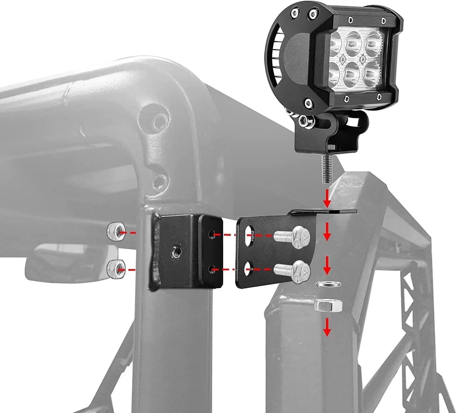 3 Inch LED Pods Light Spot/faisceau large & Rear Roof Reversing Light Projecteurs LED compacts Brackets pour 2013-2021 Polar…