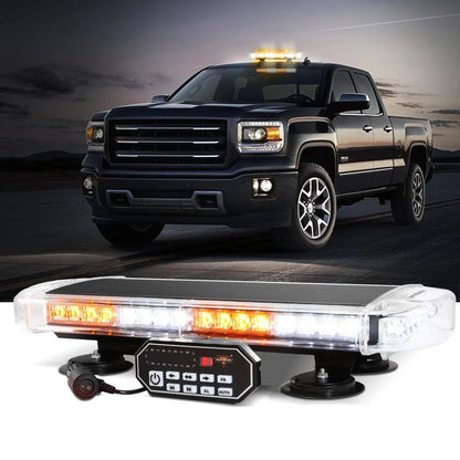 21.5″ stroboscopique de toit Barres lumineuses, 20 modes de flash fixation magnétique feux de signalisation d’urgence