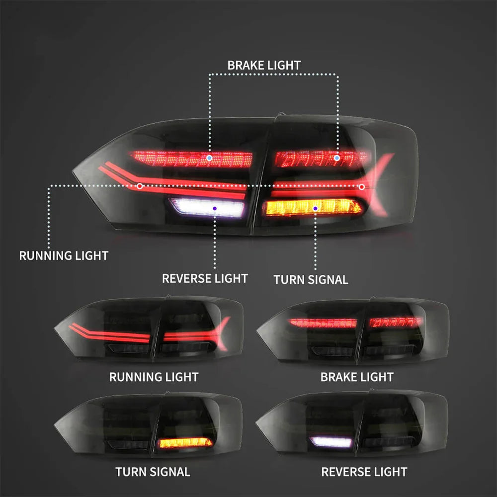 LED bloc de feux arrière avec Full LED Sequential clignotant pour 2011-2014 Volkswagen Jetta/Sagitar 6th Gen (A6) – vue 5