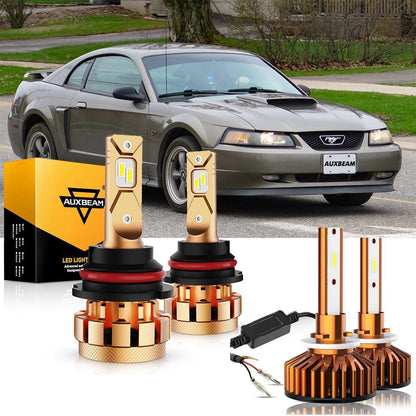 Kit d’ampoules LED feux de route/croisement F-16 Plus série CAN-bus intégré 14 000 lm pour Ford Mustang 2000–2004 – NOVADOMIO