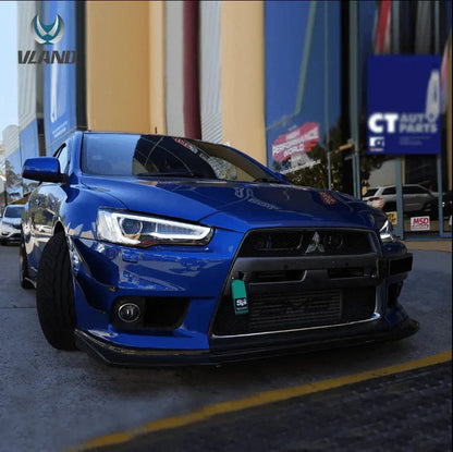 LED bloc optique avant projecteur double faisceau avec Demon Eyes noir pour 2008-2017 Mistubishi Lancer 9th Gen Evo X GSR
