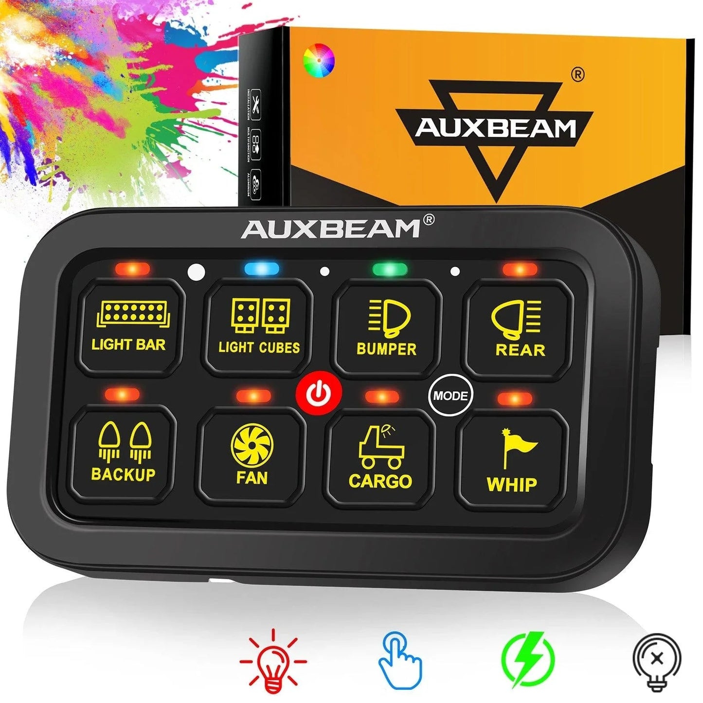 RB80 RGB panneau de commande, Toggle/ Momentary/ Pulsed Mode Supported (Two-Sided Outlet)