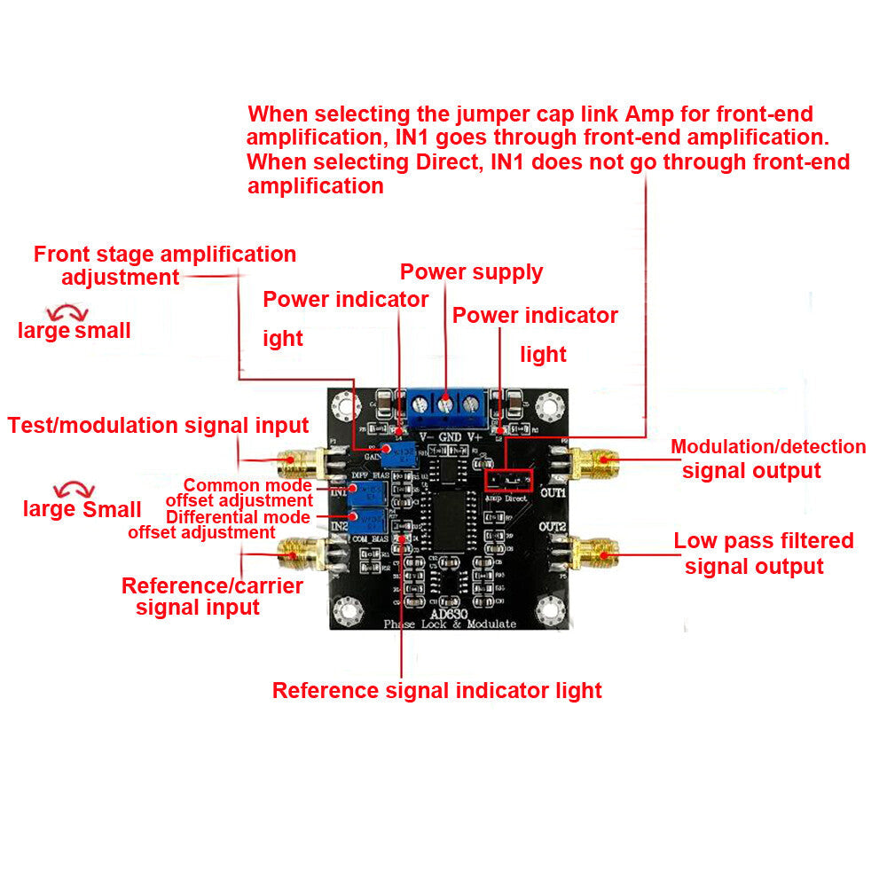Module de détection de Modulation de Signal d'amplificateur de verrouillage de modulateur équilibré AD630 – vue 4