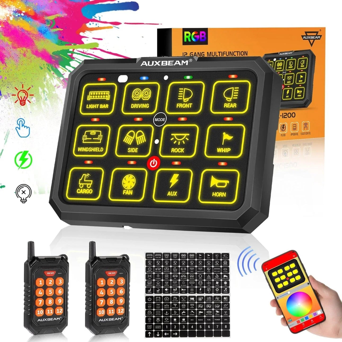 AC série 8/12 voies RGB panneau de commande avec APP&Remote Control, Toggle/ Momentary/ Pulsed Mode Supported – vue 17