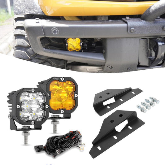 3 Inch 80W 9600LM LED Pods Lights blanc&Yellow avec Front Bumper Fog Light Mount Brackets pour Ford Bronco 2021 2022