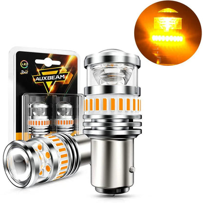 1157 BAY15D Ampoules LED pour clignotants avant/arrière et feux latéraux 11W 4000LM 3500K orange B1 série – 2 ampoules