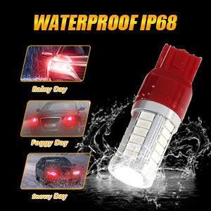 T20 7443 7440 LED stop/arrière Light 20W 4000LM rouge 33LED série – 2 ampoules – vue 9 – NOVADOMIO