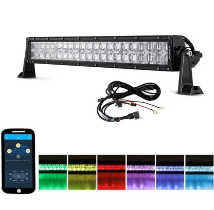 22″/32″/42″ V-série RGB droit/courbé 5D lens faisceau combiné Double Row Barres LED pour SUV ATV UTV camions pick-up bateau