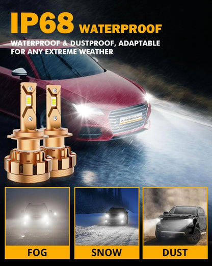 H7 Ampoules de phare LED 70W 18000LM F-16 Plus série Brightest 6000K blanc froid – 2 ampoules – vue 8 – NOVADOMIO