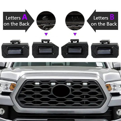 Lot de 4 LED avant feux de calandre lumière blanche pour Toyota Tacoma 2020–2021 TRD tout-terrain/TRD Sport (boîtier fumé)