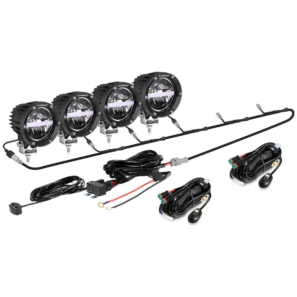 C4 série | 4 Inch 110W 11000LM LED Pods Offroad LED Driving Lights avec orange DRL – vue 18
