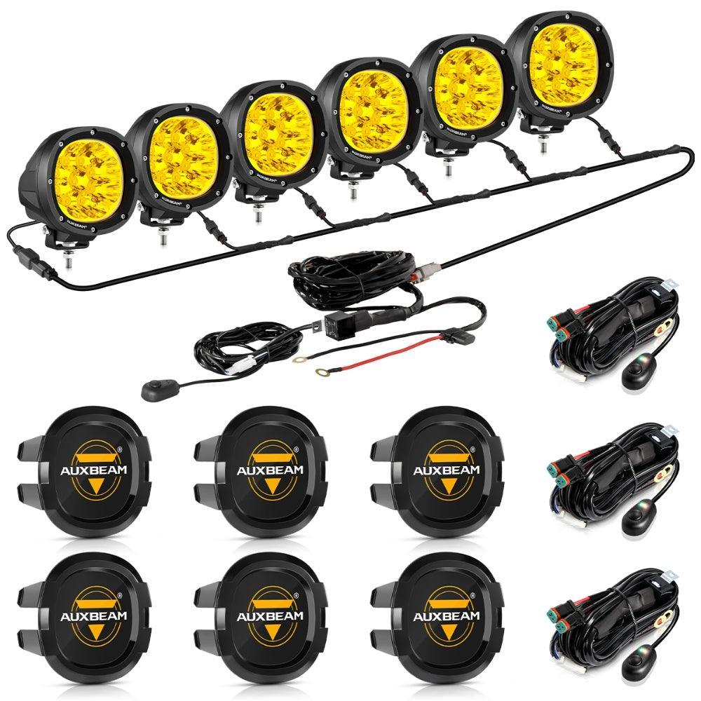 P4 série | 4 Inch 90W Round LED Driving Lights Spot orange Pod Lights – vue 18