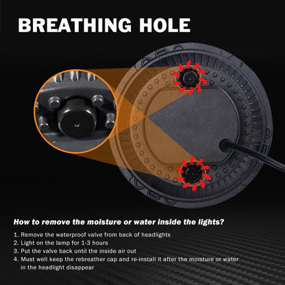 7″ phares LED Halo feux clignotants orange avec DRL feux de route/croisement pour Jeep Wrangler JK JKU TJ LJ Ford GMC – vue 6