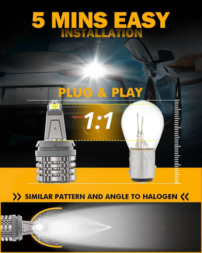 3156 LED Back-up feu de recul ampoules 44 W 6 000 lm sans erreur CAN-bus 6 500 K blanc B2 série – 2 ampoules – vue 4