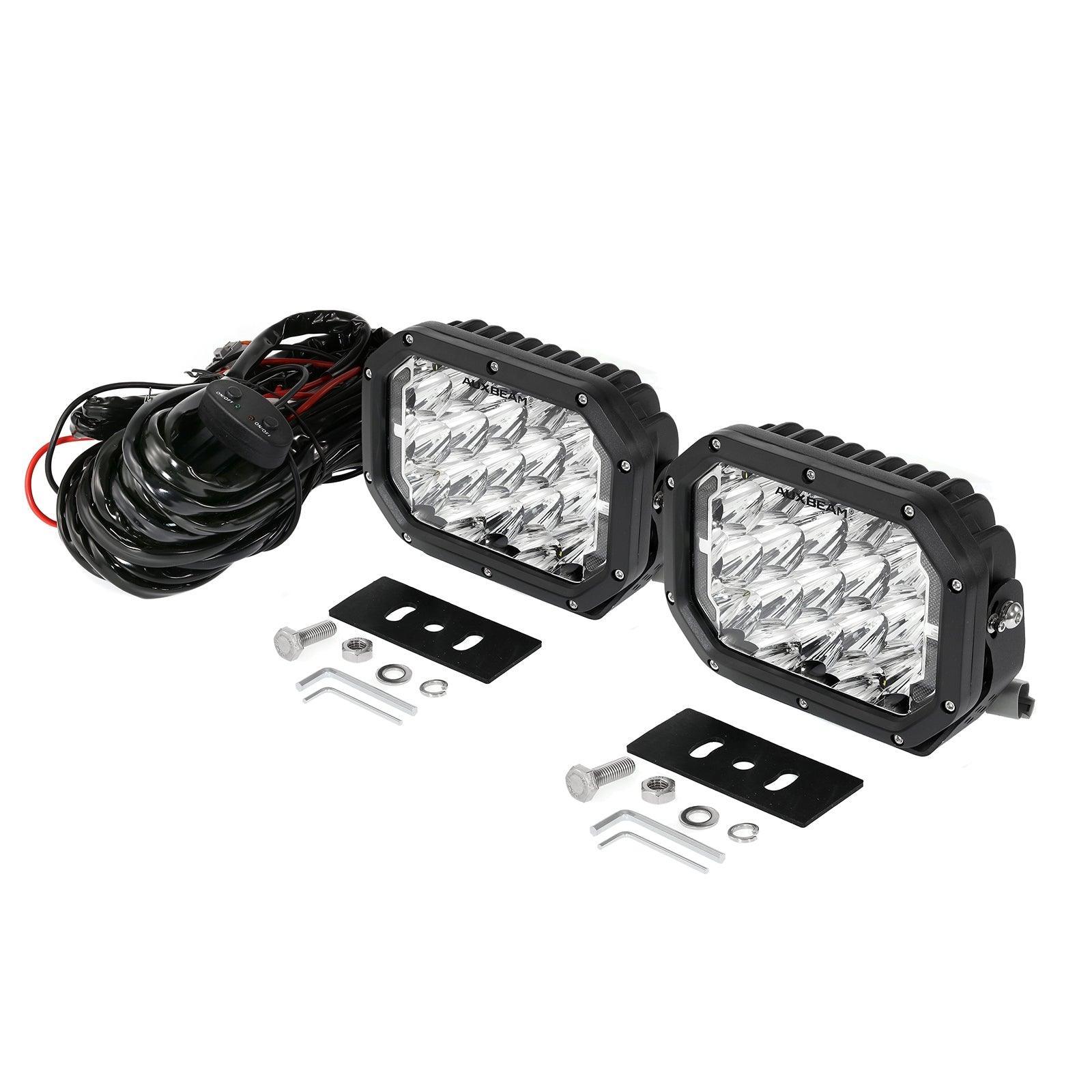 7x5 Inch Rectangle LED Pods blanc Spot Driving Lights avec DRL – vue 13