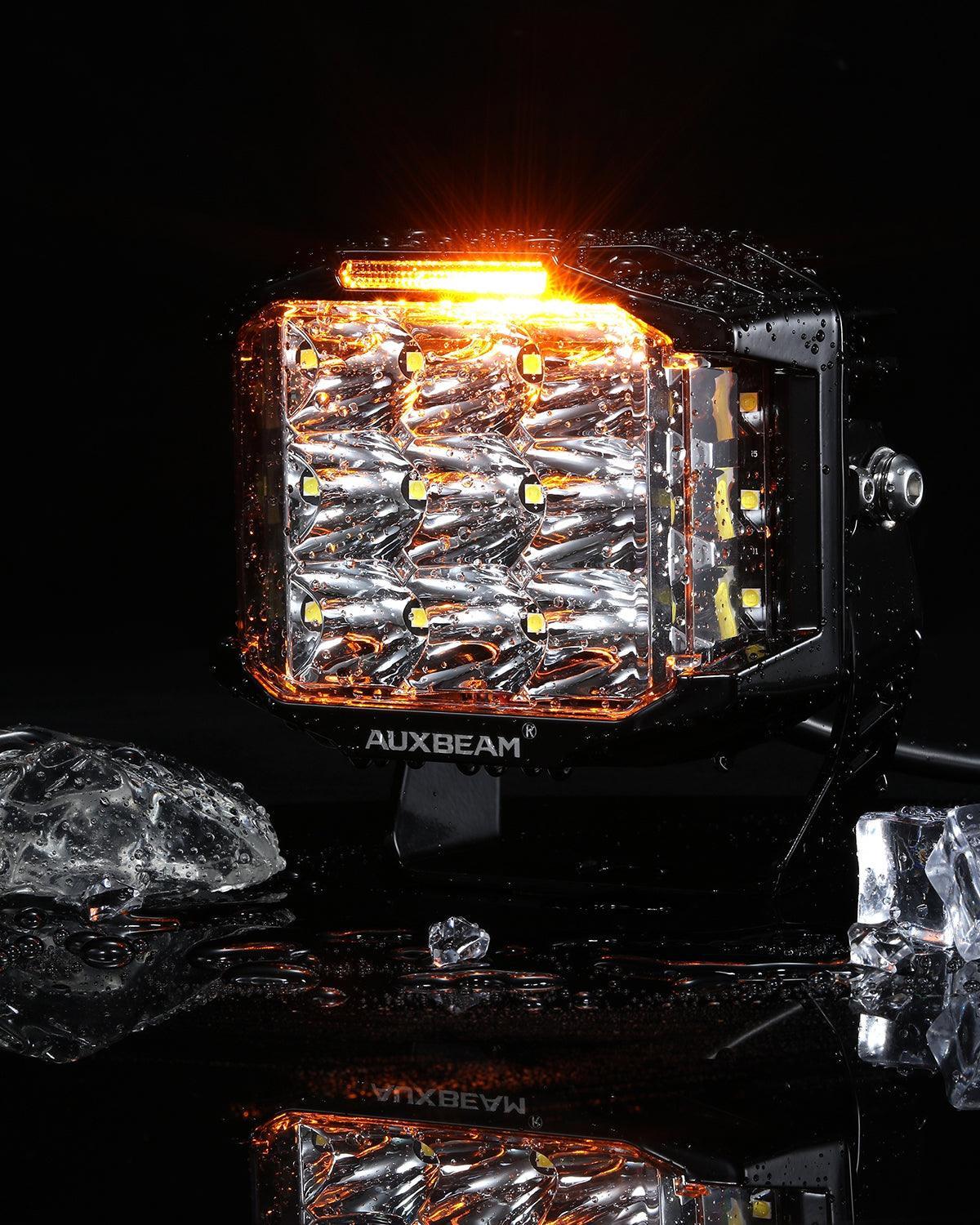 V-MAX série | 5 Inch 168W 16440LM faisceau combiné Side Shooter LED Square Pod Lights avec orange DRL – vue 11