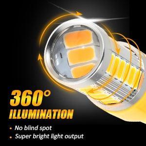T20 7443 7440 LED clignotant Light Rear/Front, Side Maker Light 20W 4000LM 3500K orange 33LED série – 2 ampoules – vue 6