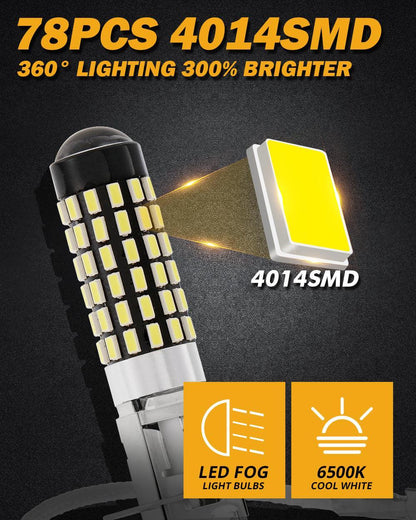 H3 LED antibrouillard/DRL ampoules 6 W 2 000 lm 6 500 K blanc – 2 ampoules – vue 3 – NOVADOMIO