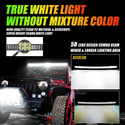 New 52″ V-PRO série courbé RGBW couleurs changeantes tout-terrain Barres LED pour ATV UTV SIDE BY SIDES – vue 4 – NOVADOMIO