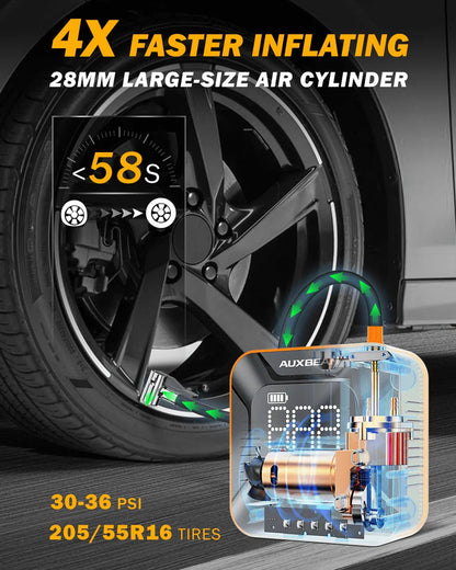 Model-H6 28 mm Cylinder Portable automobile Tire Inflator Air Compressor Pump pour pick-up automobile moto Bike Ball – vue 3