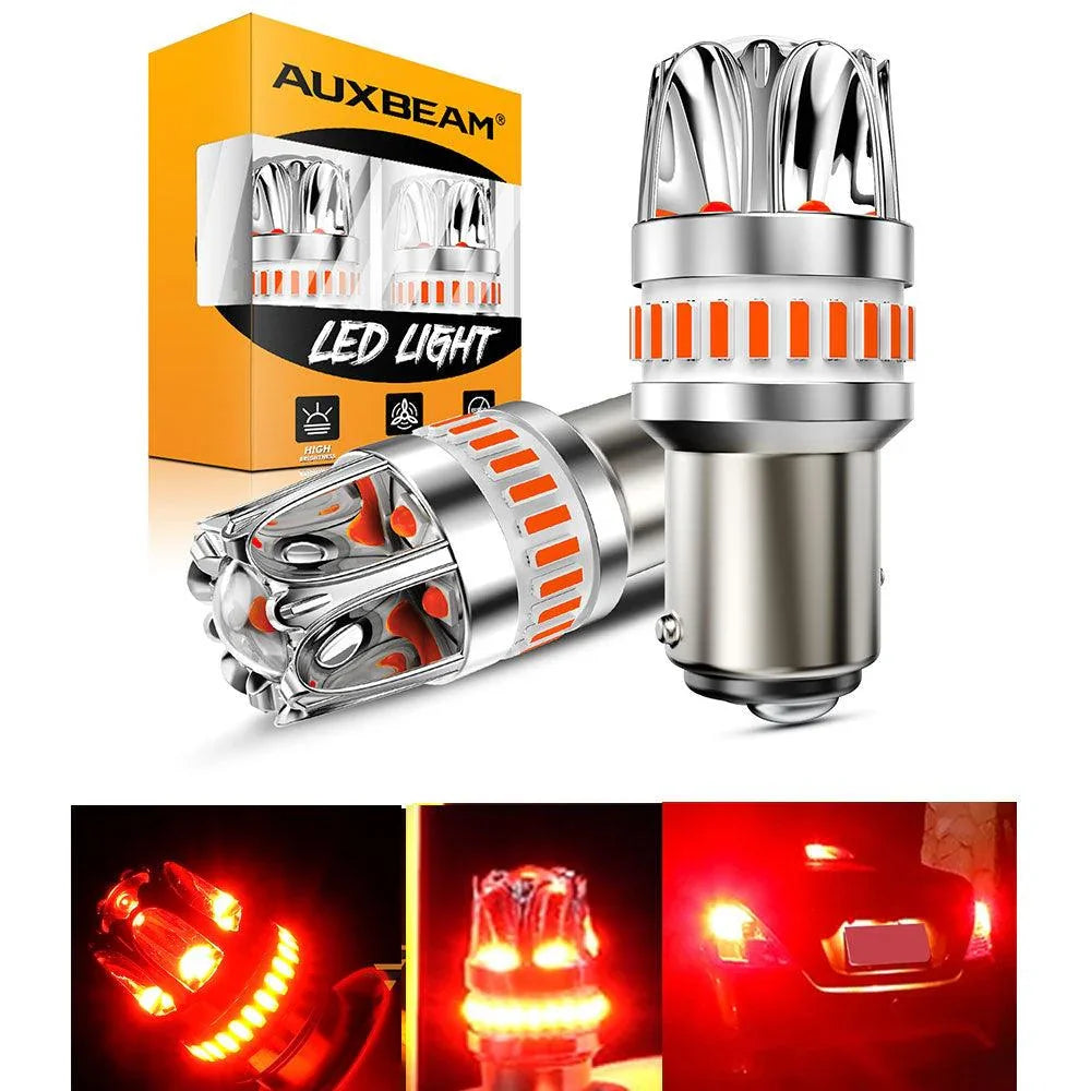1157 BAY15D Ampoules LED pour feux stop et arrière 14W 6000LM sans erreur CAN-bus rouge Y2 série – 2 ampoules