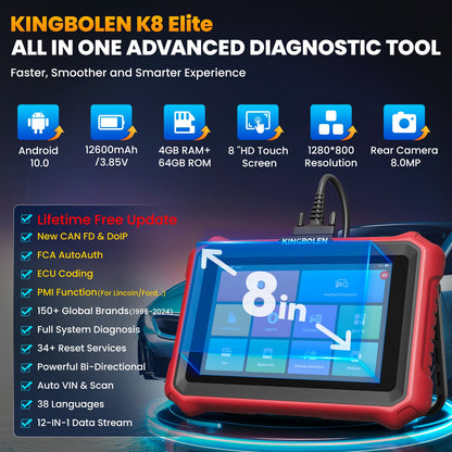 Valise diagnostic KINGBOLEN K8 Elite – 34+ services et mises à jour à vie – vue 3 – NOVADOMIO
