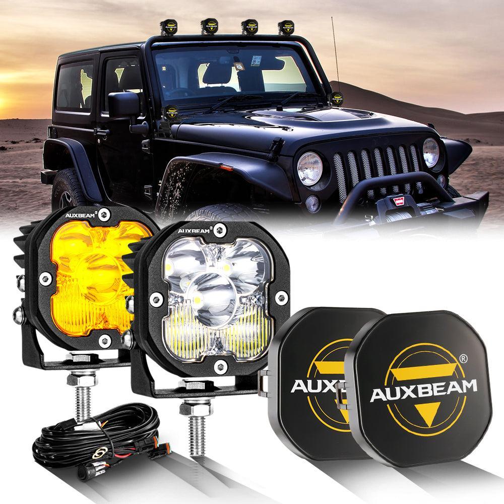 3 Inch 80W 9600LM LED Pods Lights blanc&orange pour JEEP – vue 23
