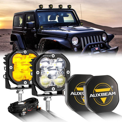 3″ 80 W 9 600 lm projecteurs LED compacts blanc&orange pour Jeep – vue 23 – NOVADOMIO
