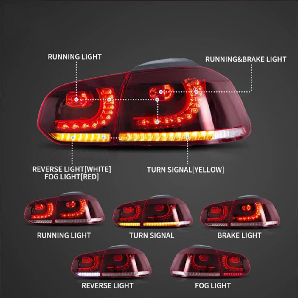 LED bloc de feux arrière avec orange Sequential clignotant pour 2008-2014 VW Golf 6th Gen Mk6 Hetchback – vue 6