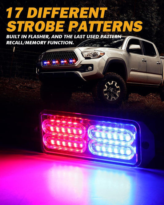 (4PSC/kit) 24LED Emergency Surface Mount Grill feu à éclats pour camions véhicules ATV RV automobiles Van – vue 2 – NOVADOMIO