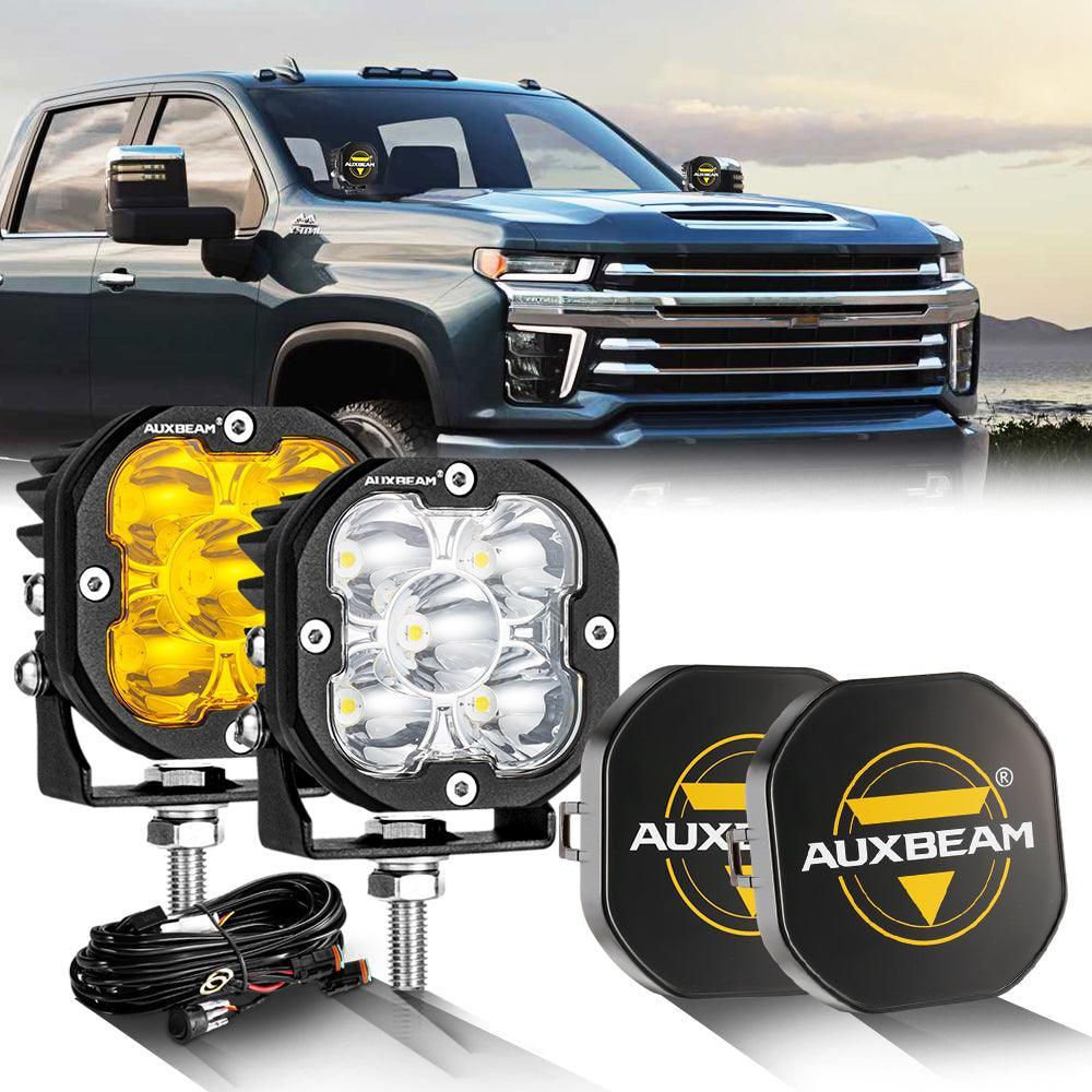 3 Inch 80W 9600LM LED Pods Lights blanc&orange pour CHEVROLET – vue 17
