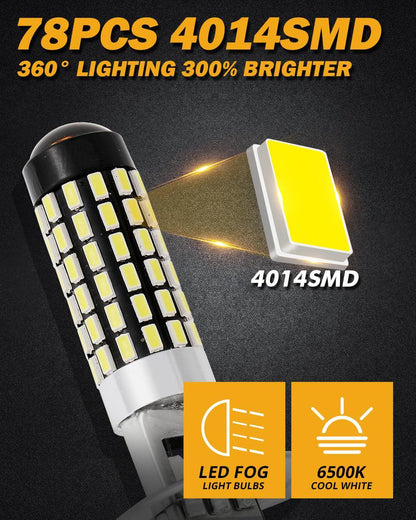 H1 LED antibrouillard/DRL ampoules 6 W 2 000 lm 6 500 K blanc – 2 ampoules – vue 3 – NOVADOMIO
