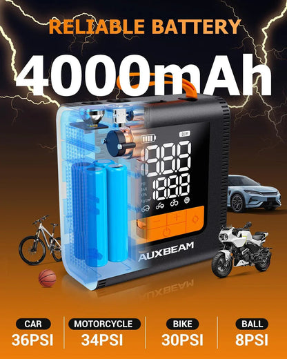 Model-H4 19 mm Cylinder Portable automobile Tire Inflator Air Compressor Pump pour pick-up automobile moto Bike Ball – vue 2