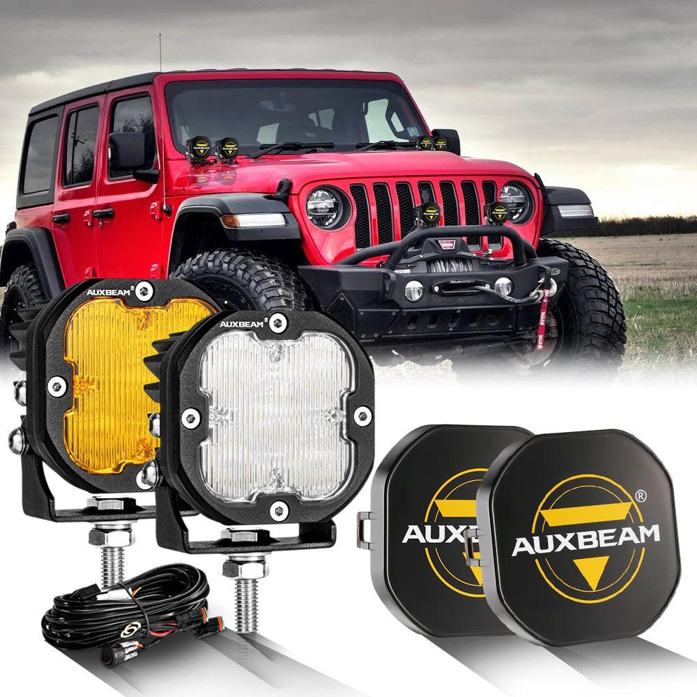 3 Inch 80W 9600LM LED Pods Lights blanc&orange pour JEEP – vue 27
